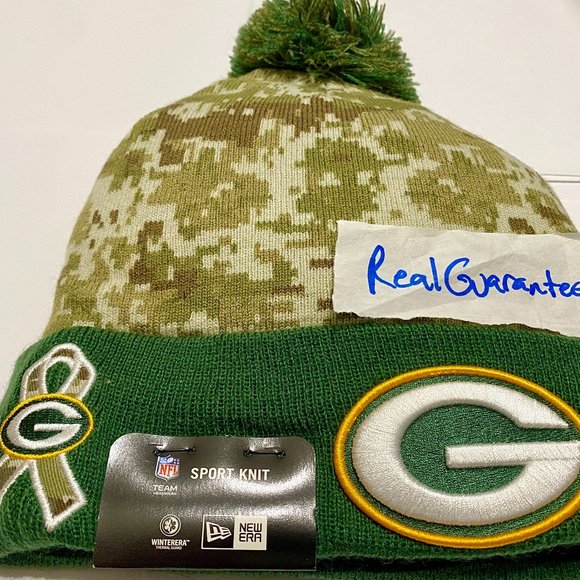 RARE 100% New Era 2015 Green Bay Packers Salute To Service Knit Hat NFL Sport